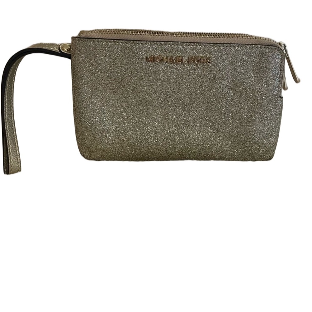 Michael Kors Double Zip Gold Wristlet Wallet
